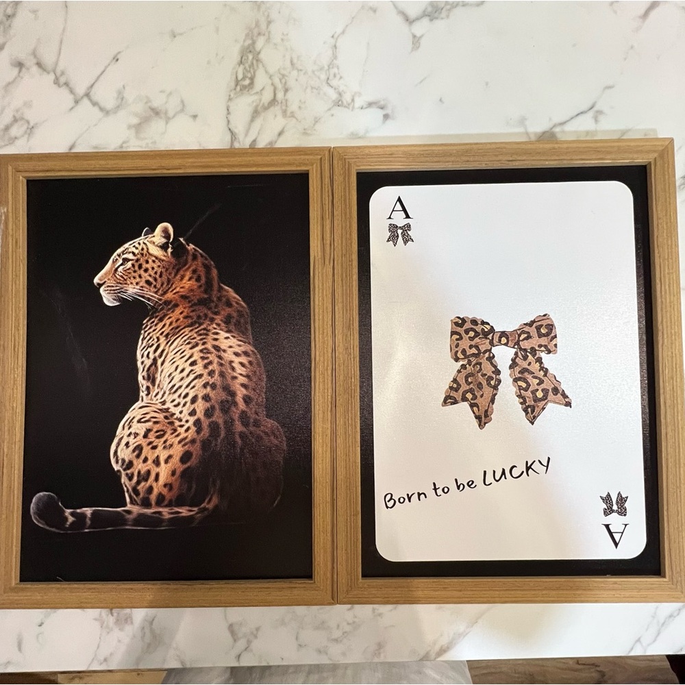 Leopard / Cheetah Wall Wood Canvas Decor Set